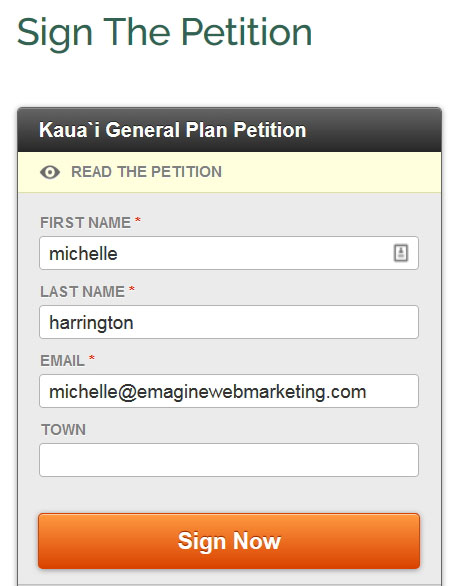 Kauai General Plan Petition